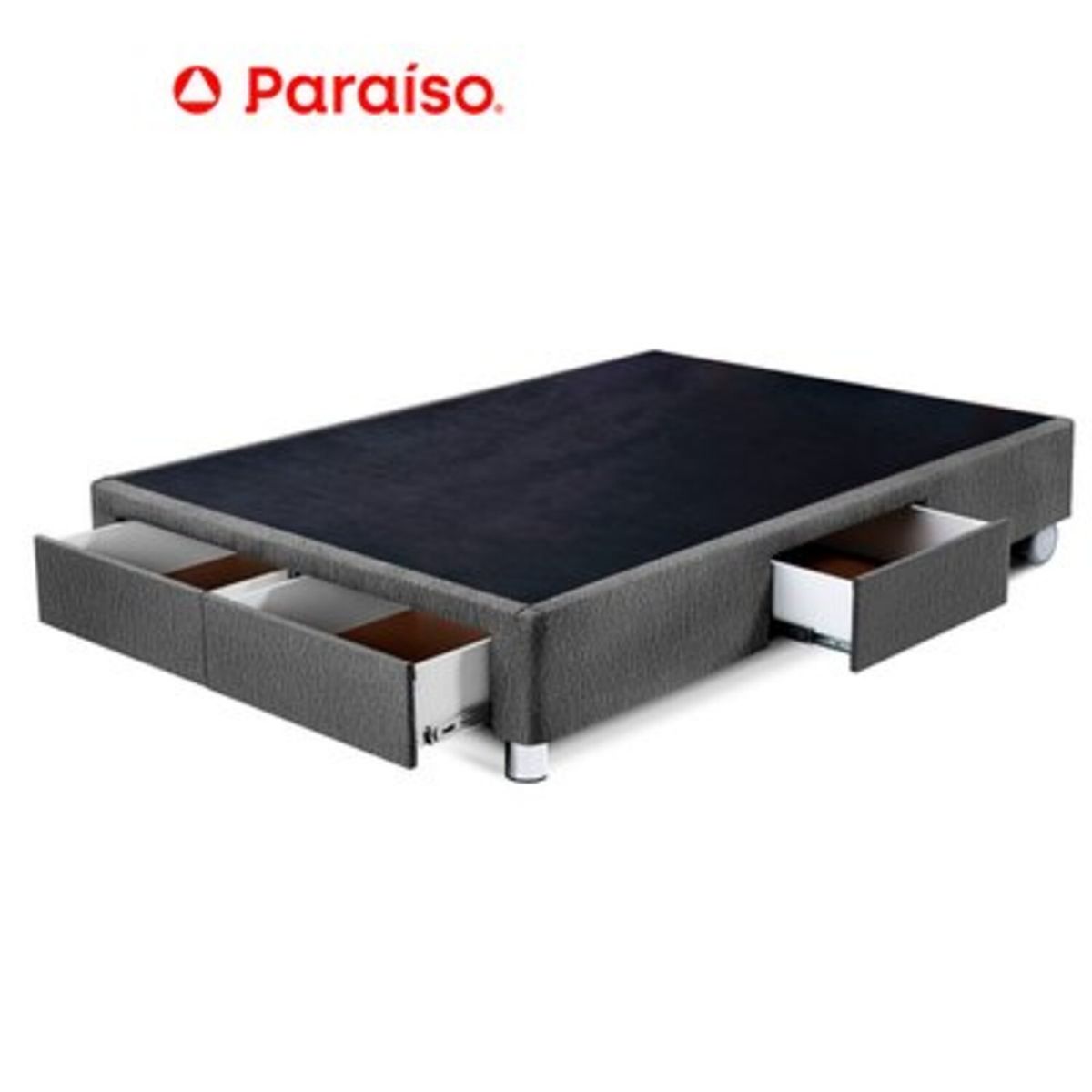 PARAISO - Box Tarima Cajones 2 Plazas Gris