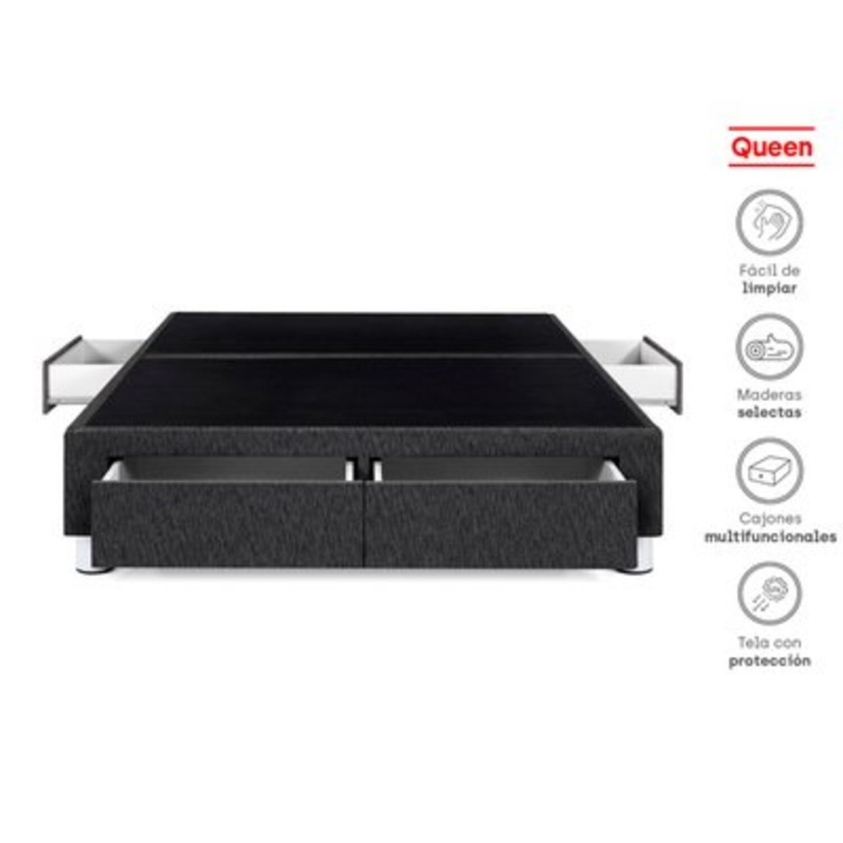 PARAISO - Box Tarima Cajones Queen Charcoal