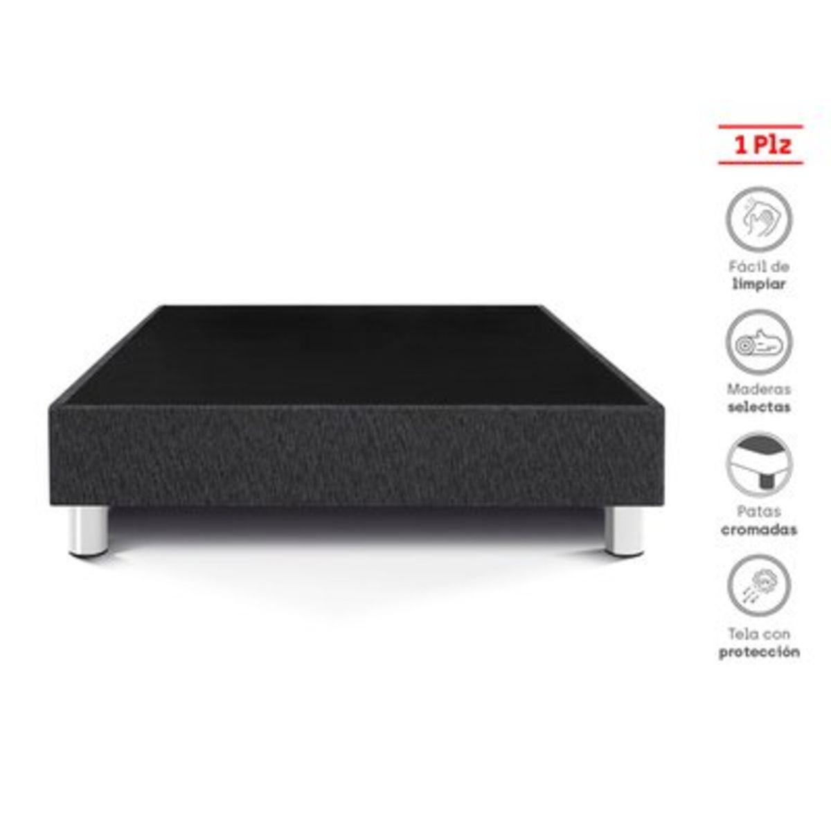 PARAISO - Box Tarima Premium 1 Plaza Charcoal