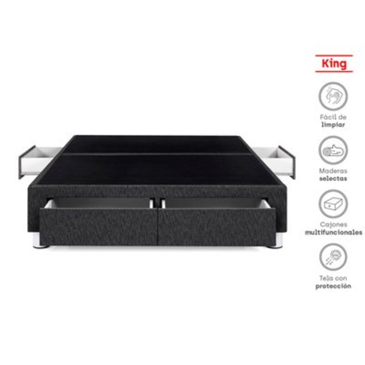 PARAISO - Box Tarima Cajones King Charcoal
