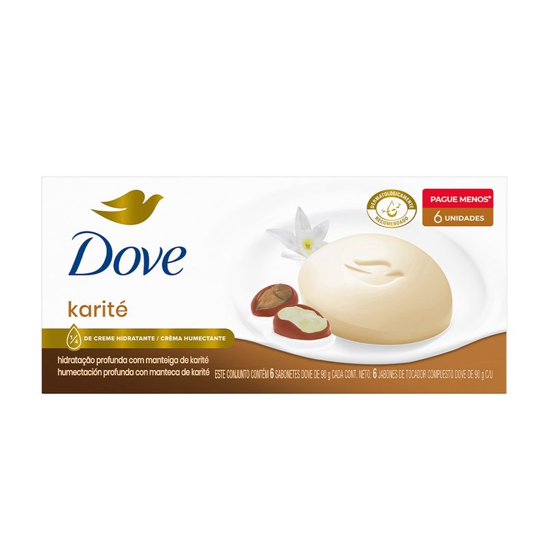 DOVE - JABON TOCADOR DOVE KARITE 90G X 6UND