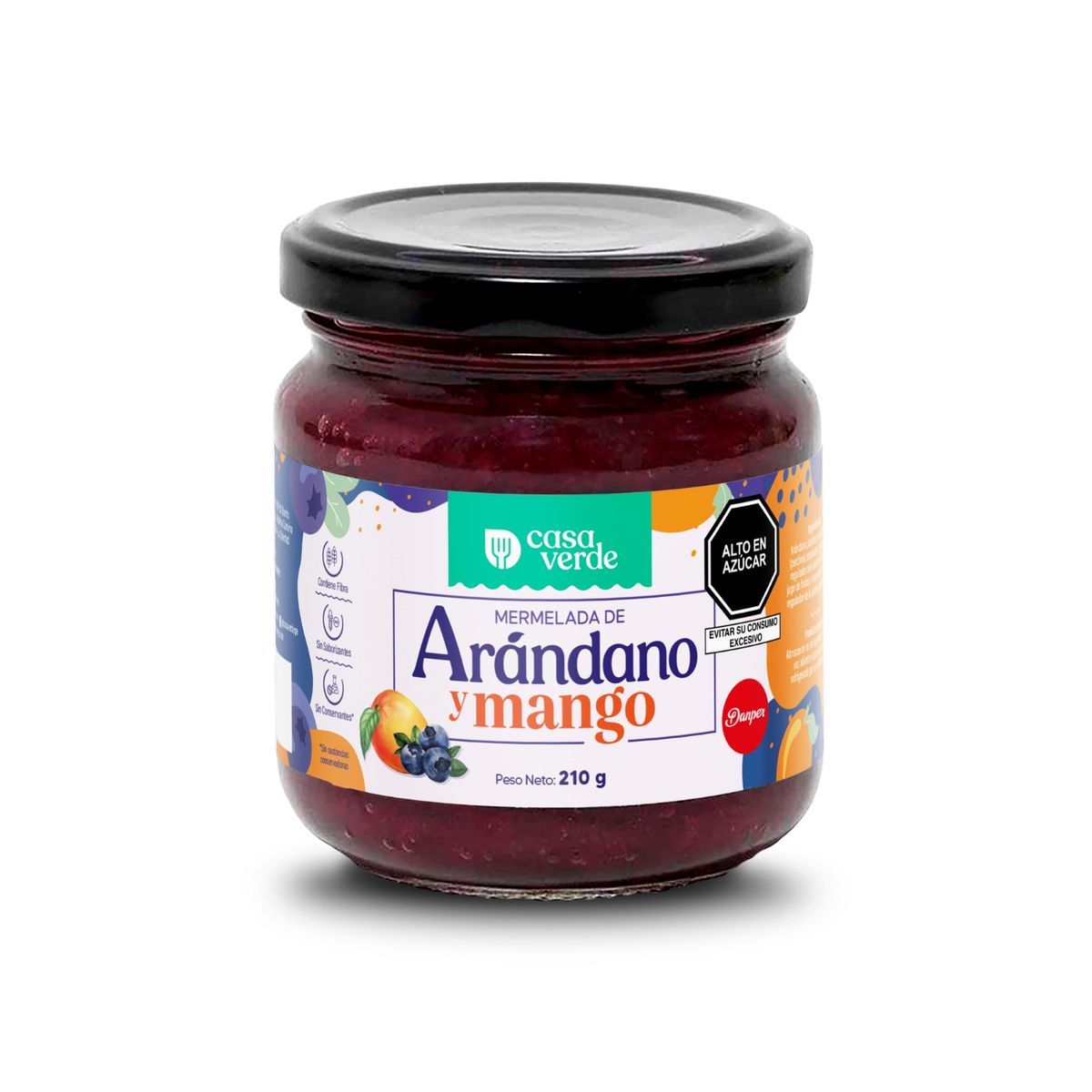 CASA VERDE - Mermelada Casa Verde Arándano y Mango Envase 210 g