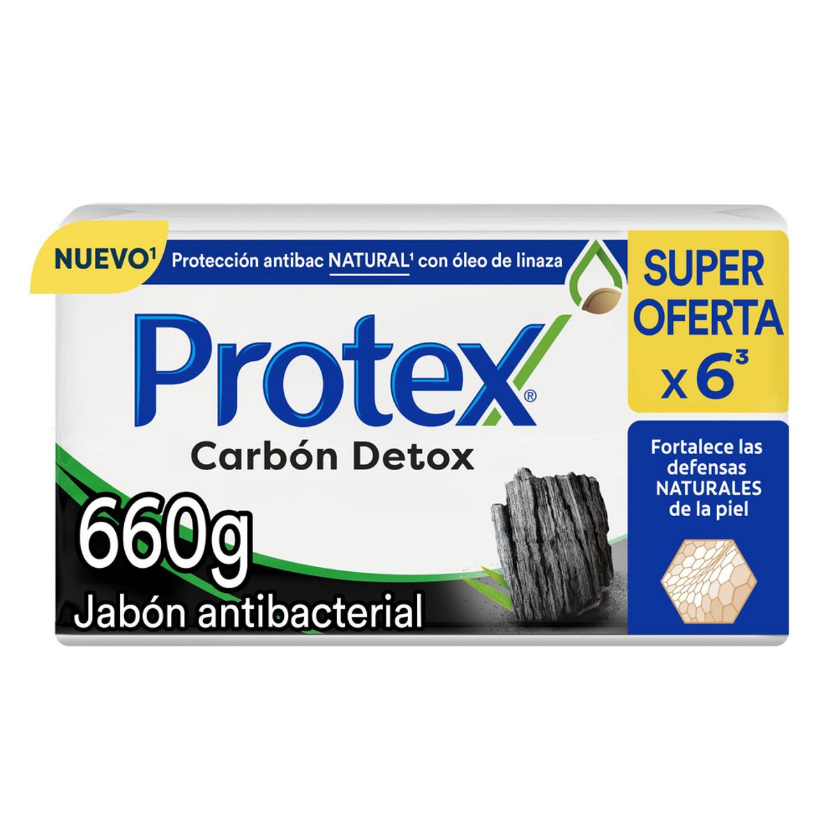 PROTEX - Jabón en Barra Protex Carbón Detox Empaque 6 Und
