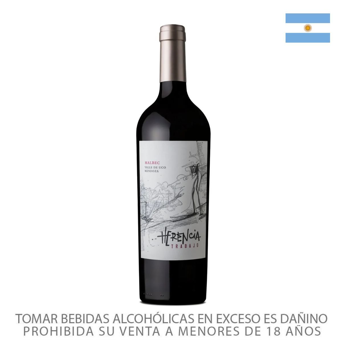 HERENCIA - Vino Herencia Trabajo Malbec Botella 750 mL