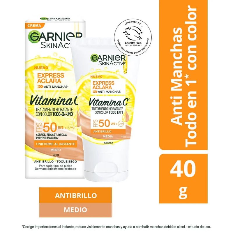 GARNIER - Crema Garnier Express Acla Vit C Hidrat Medio 40 G