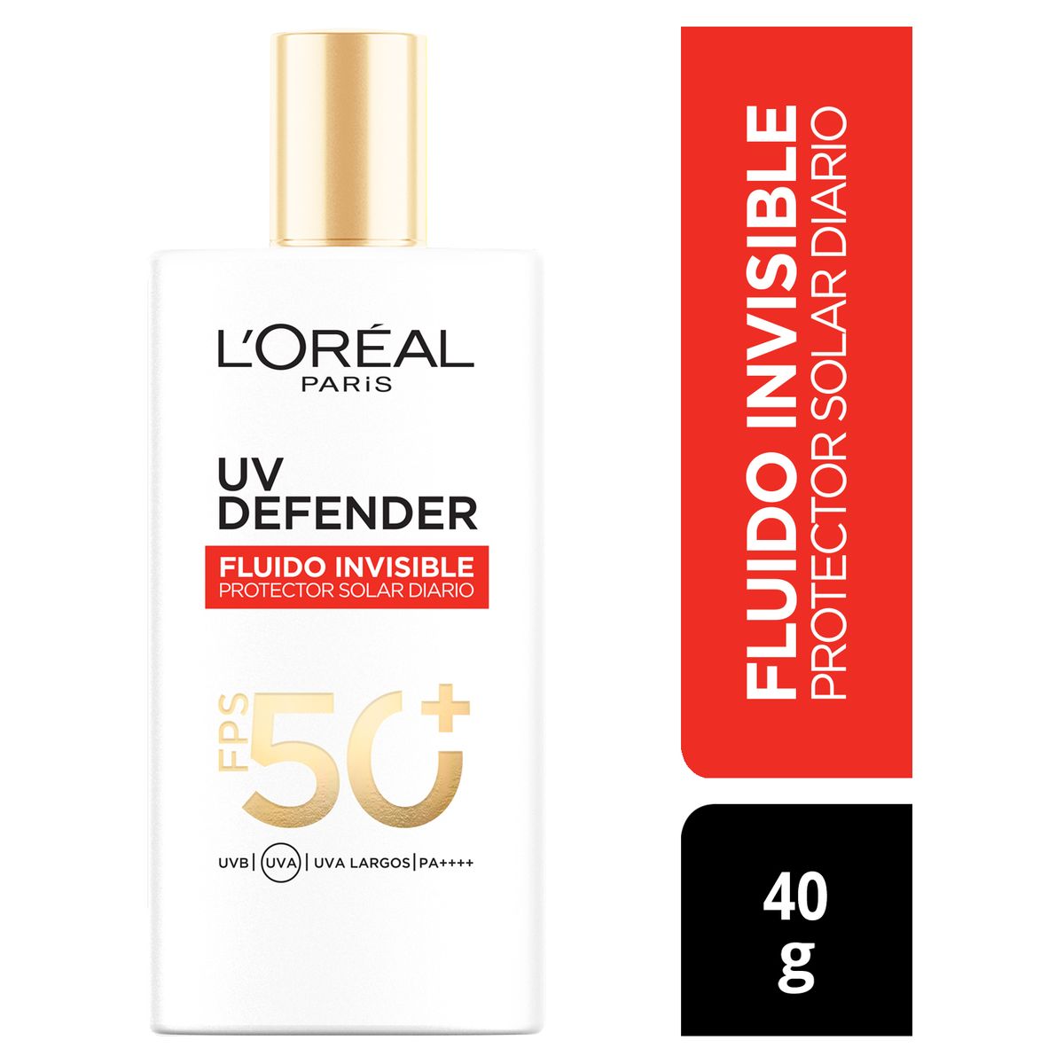 LOREAL PARIS - Crema Loreal UV Defender Fluido Invisible Envase 40 g