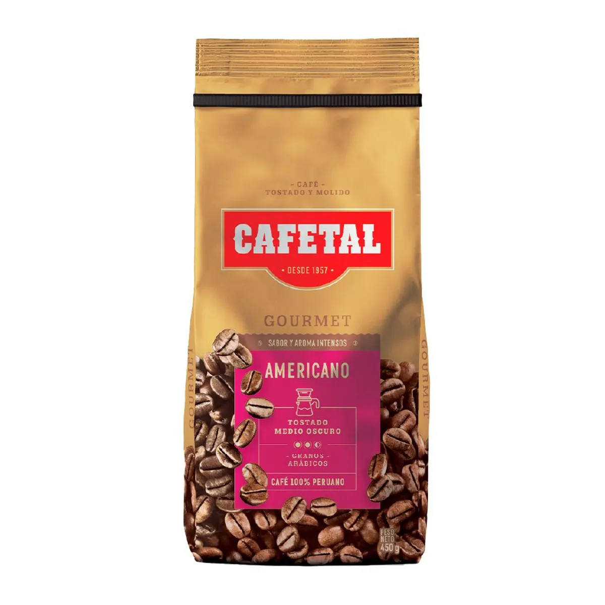 CAFETAL - Café Cafetal Molido Gourmet Americano Empaque 450 g