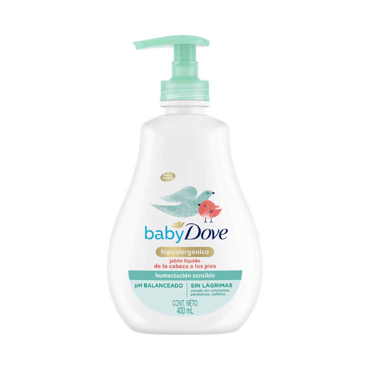 Dove - Jabón Líquido Dove Baby Humectación Sensible Hipoalergénico Botella 400 mL