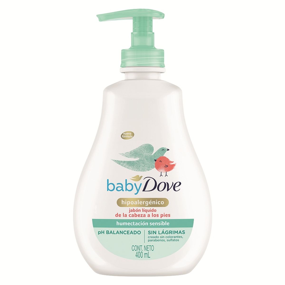 DOVE - Jabón Líquido Dove Baby Humectación Sensible Hipoalergénico Botella 400 mL