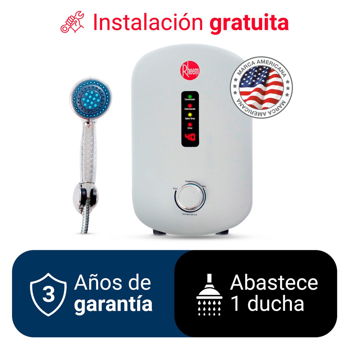 RHEEM - Rapiducha Elegant 4.5 Kw Rheem