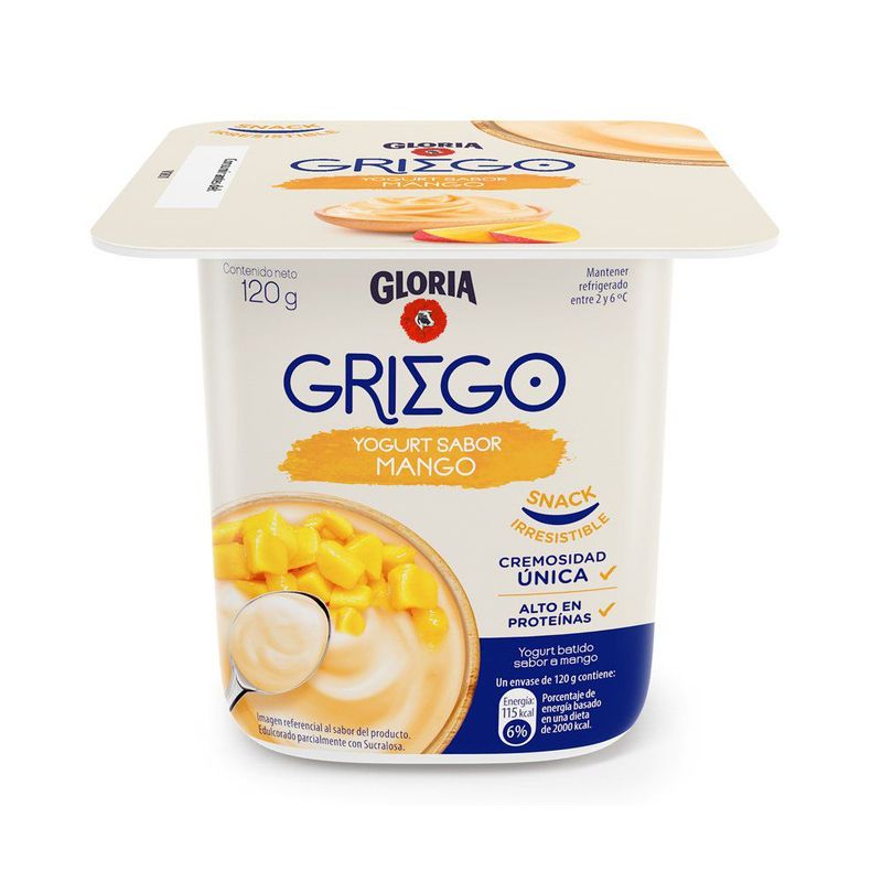 GLORIA - Gloria Yogurt Griego Mango Descremado 120 g