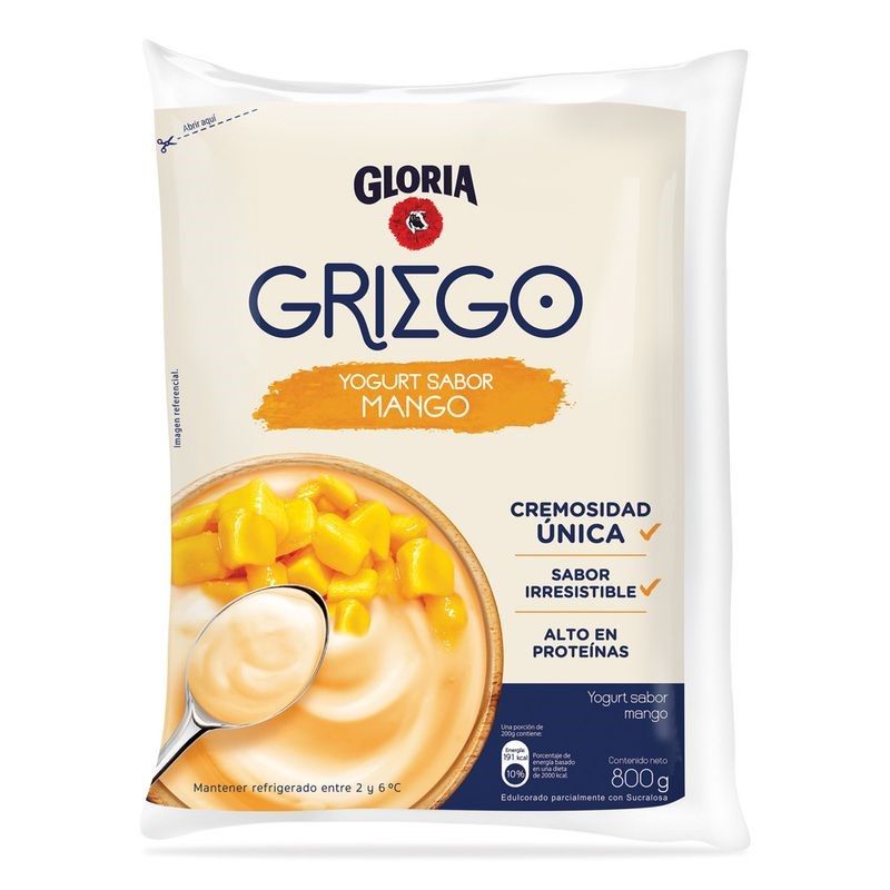 GLORIA - Gloria Yogurt Griego Mango Descremado 800 g