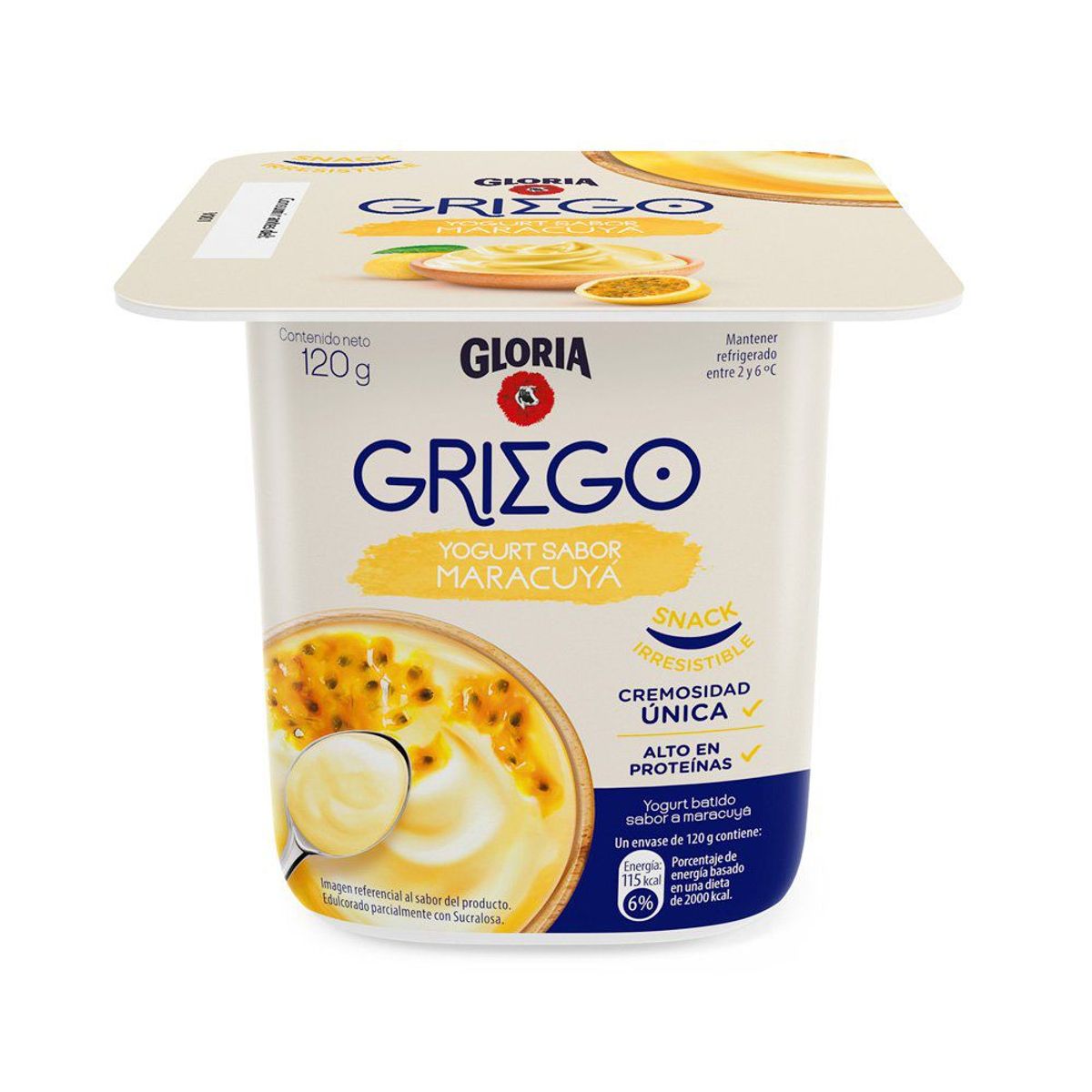 GLORIA - Yogurt Gloria Griego Maracuyá Envase 120 g