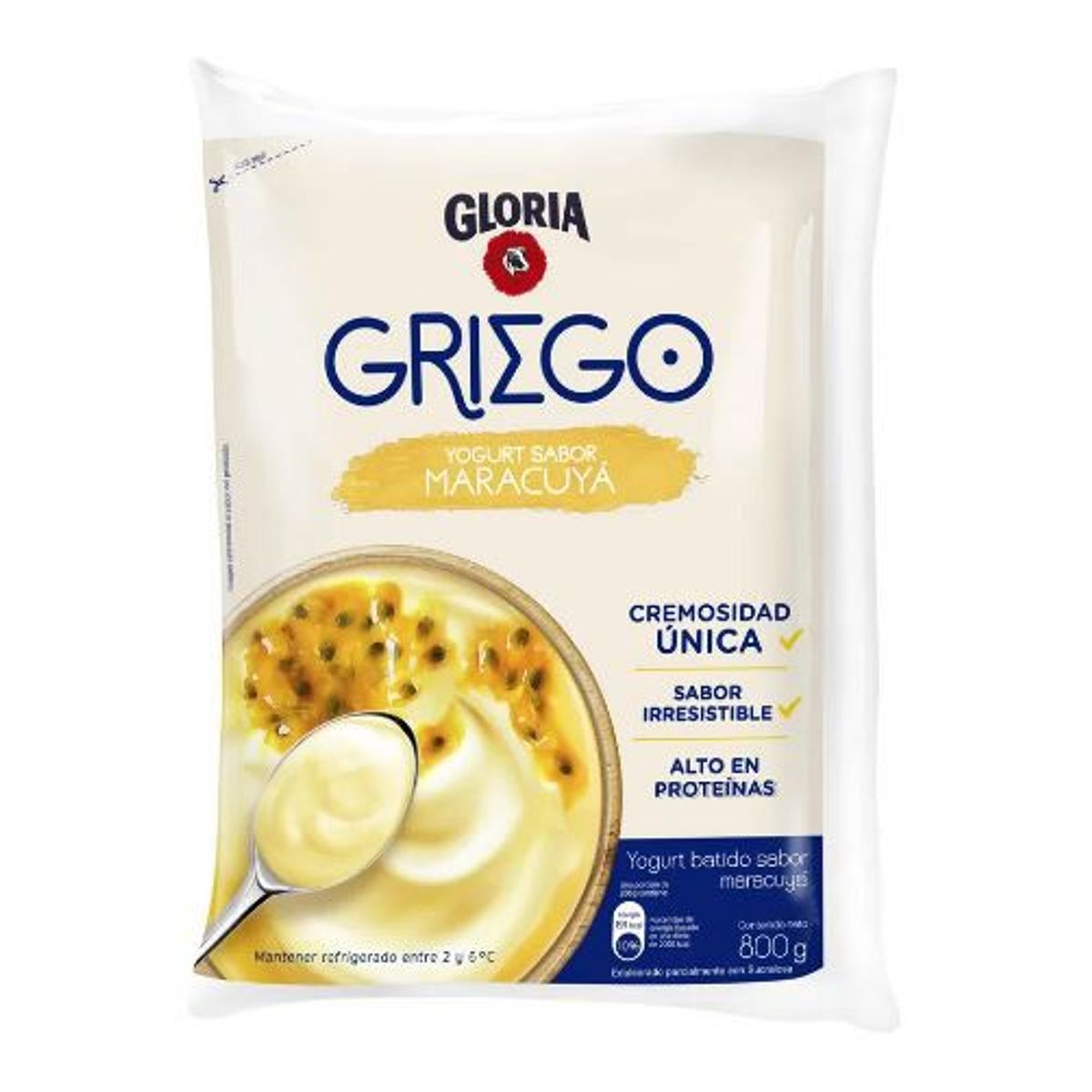 GLORIA - Yogurt Gloria Griego Maracuyá Bolsa 800 g