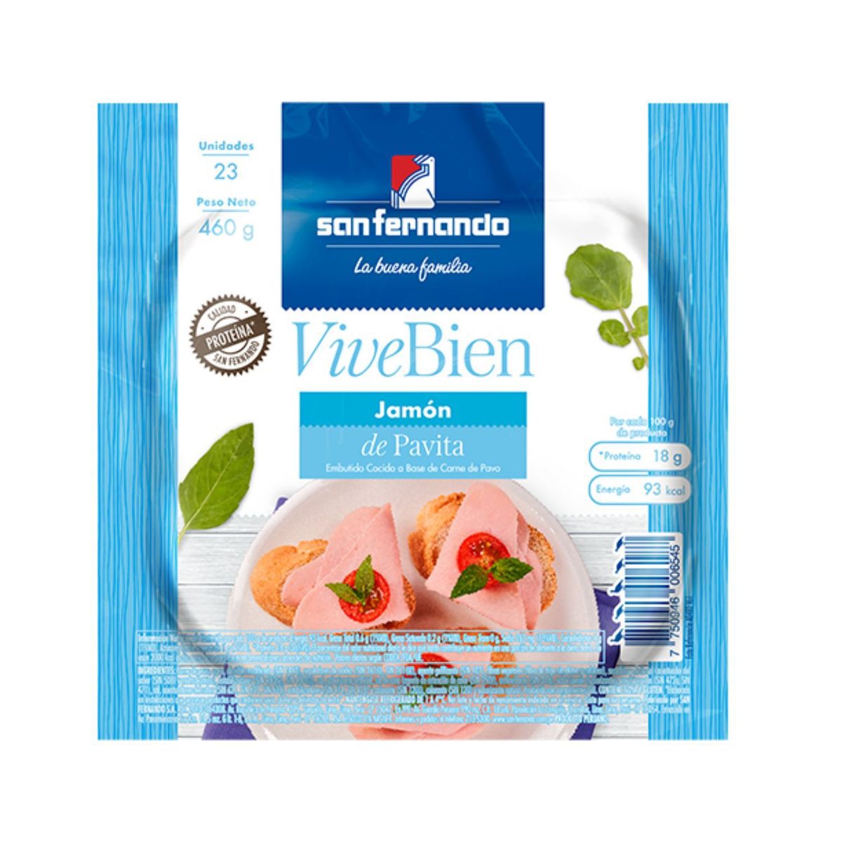 SAN FERNANDO - Jamón Pavita San Fernando Empaque 460 g