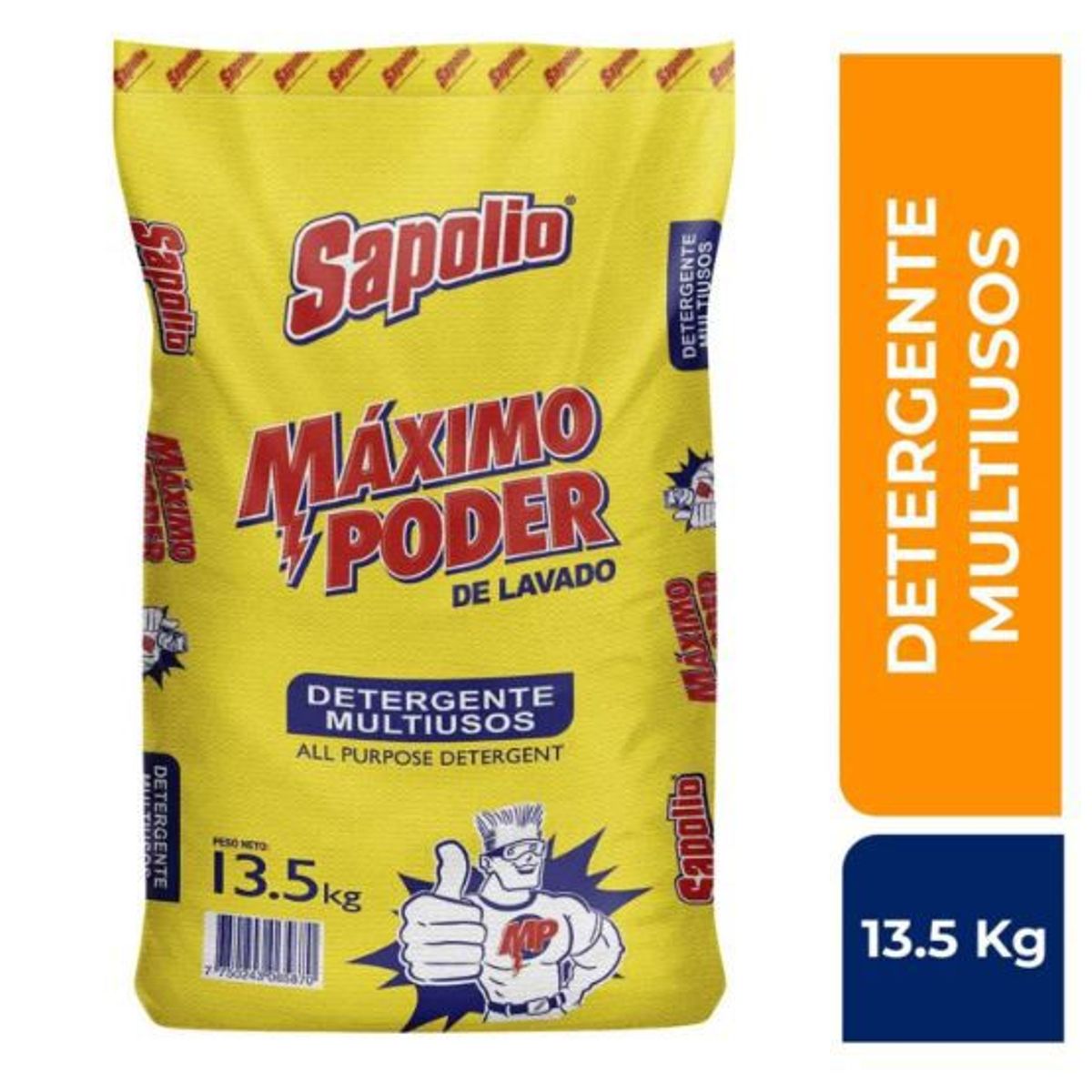 SAPOLIO - Detergente en Polvo Multiusos Sapolio Max Poder Bolsa 13.5 Kg