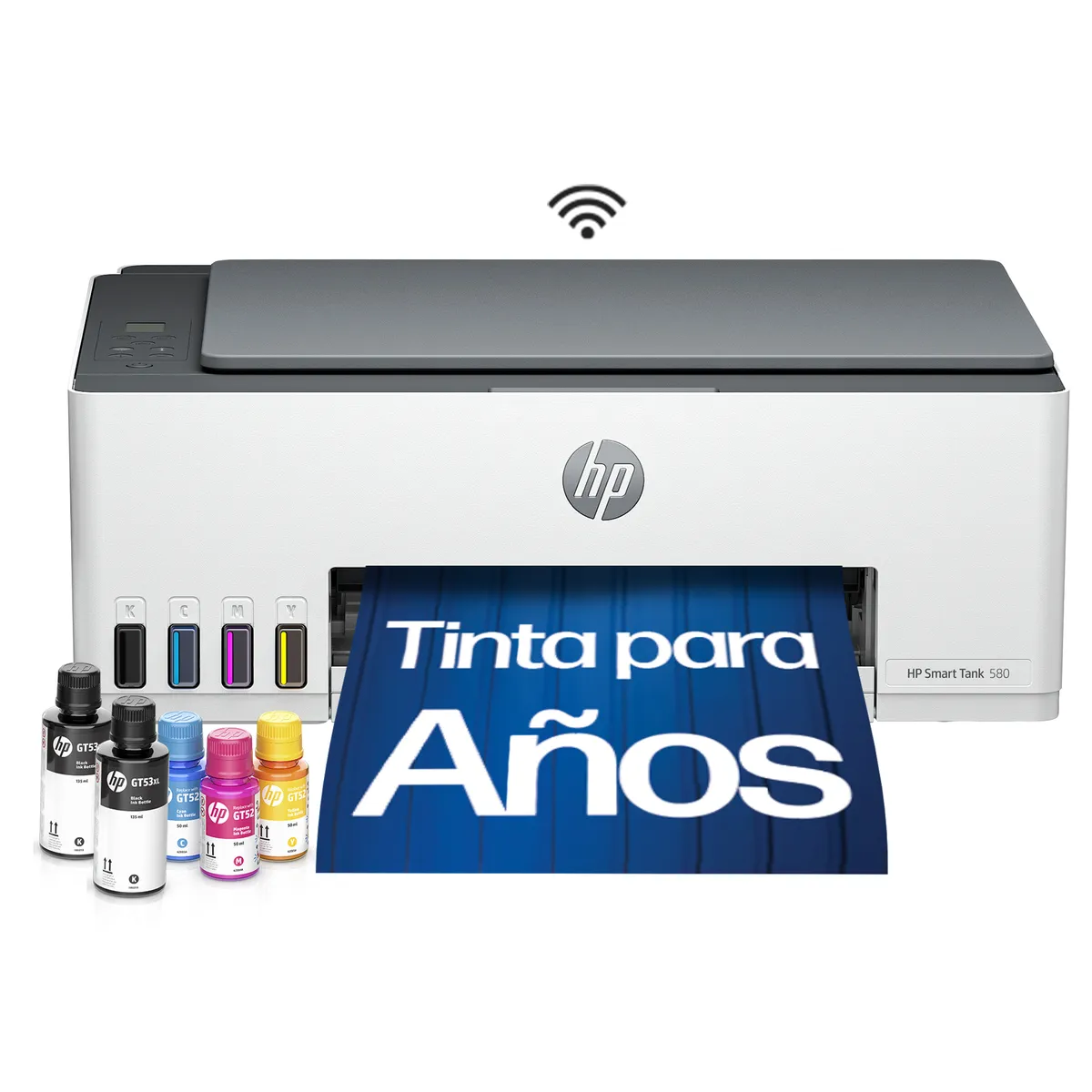 HP - Impresora Multifuncional HP Smart Tank 580 Sistema Continuo Wi-Fi Color HP App