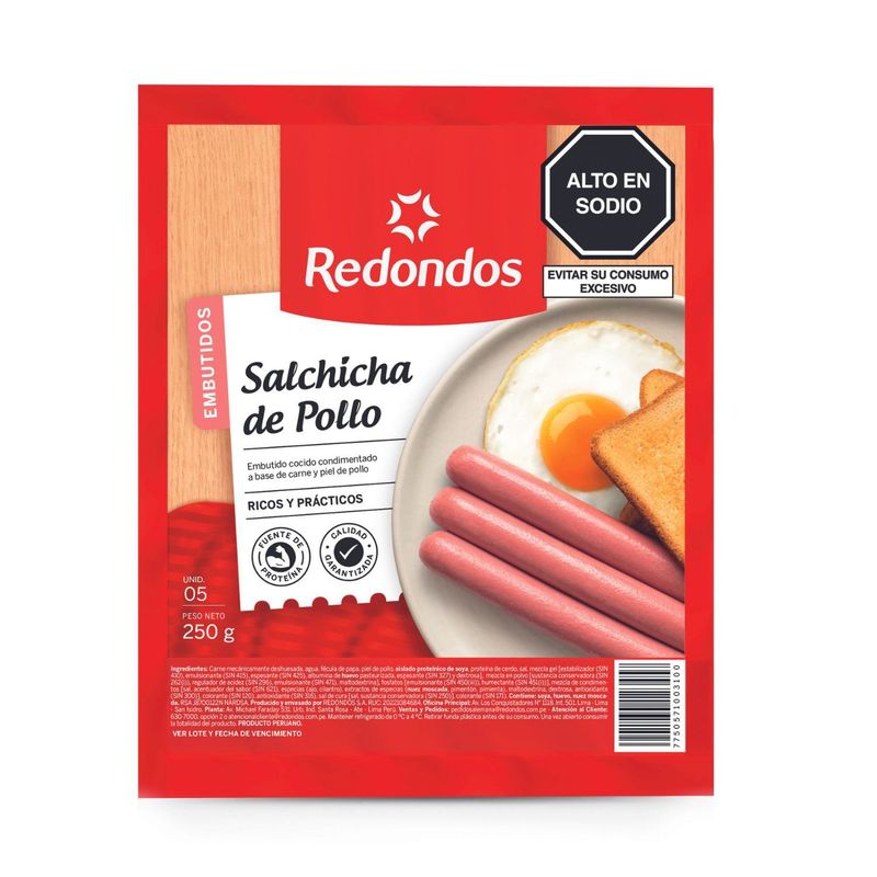 REDONDOS - Salchicha de pollo redondas 250 g
