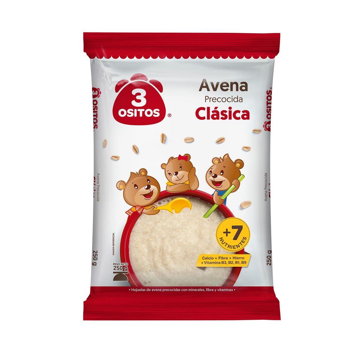 MOLITALIA - Avena 3 Ositos Precocida Clásica Bolsa 250 g