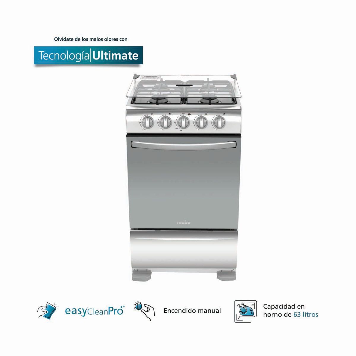 MABE - Cocina a Gas de 20 Inox