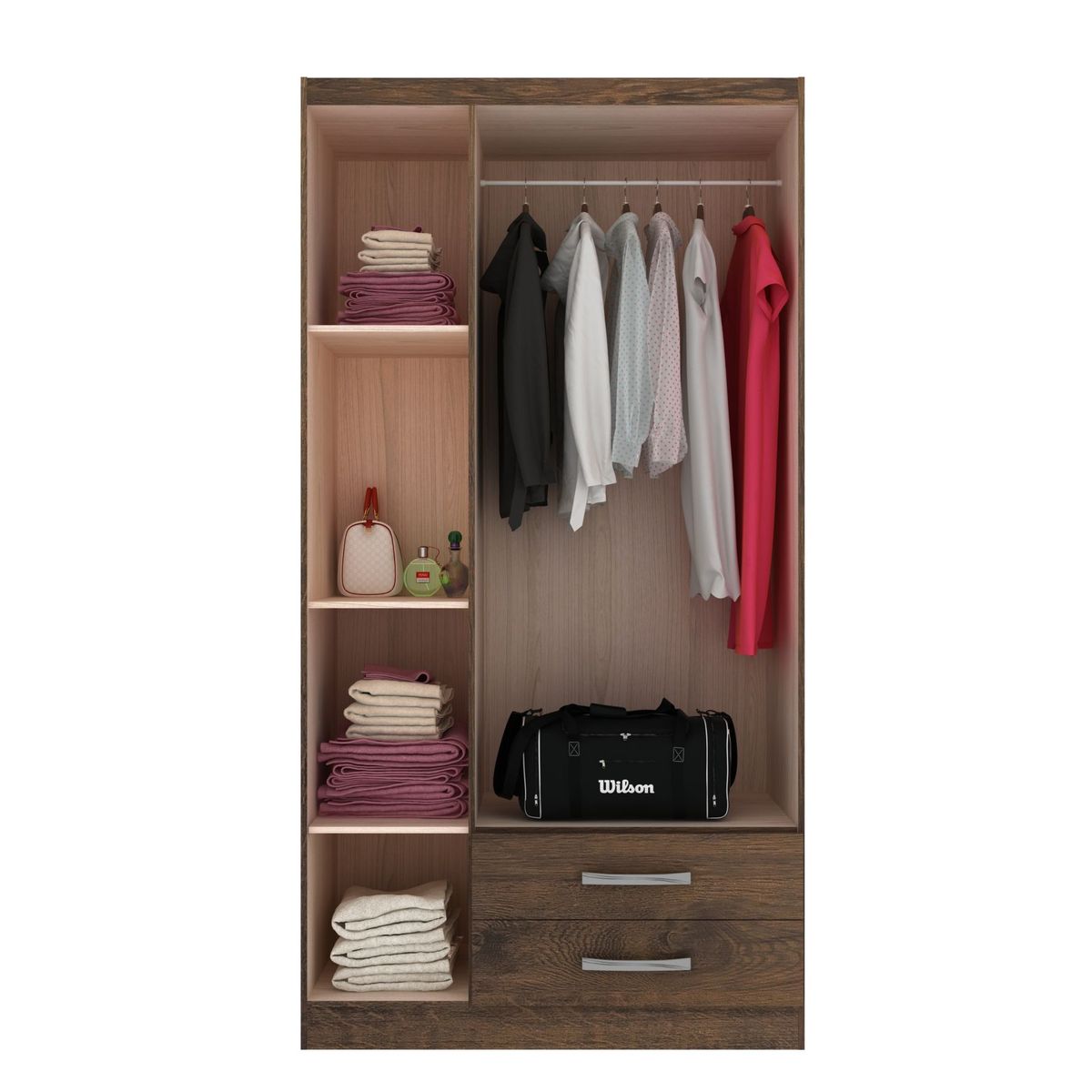 PRECIO UNO - Ropero 3 Puertas 2 Cajones Amarula Pu