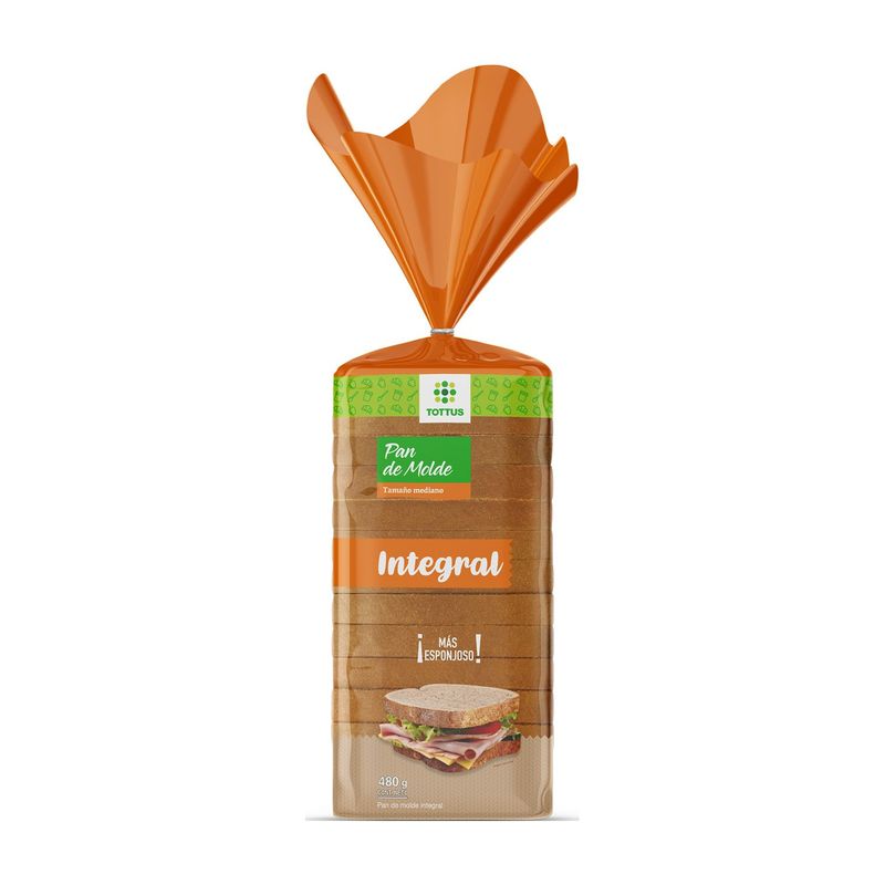 TOTTUS - Pan Molde Integral Tottus Bolsa 480 g