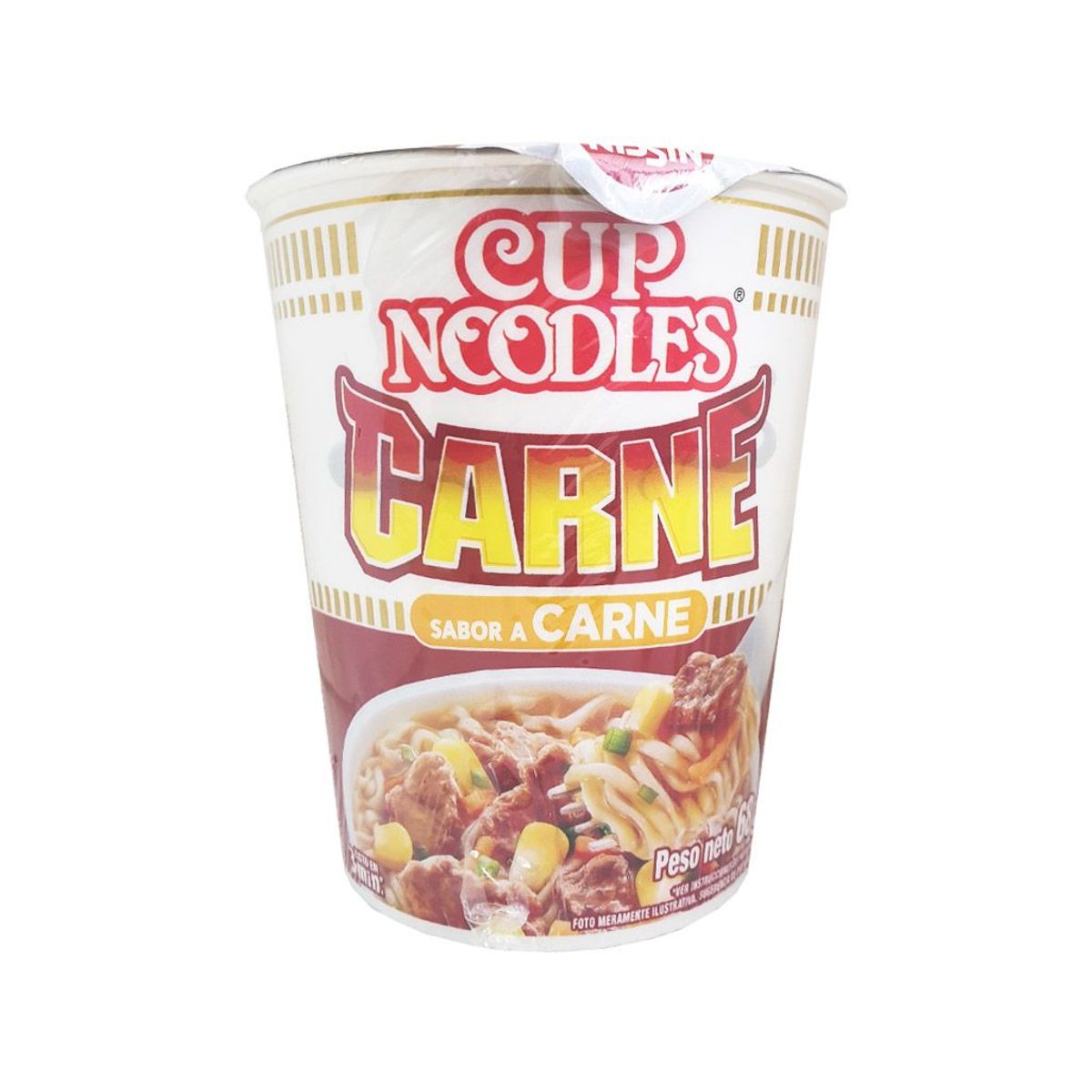 NISSIN - Pasta Precocida Nissin Cup Noodles Carne Empaque 68 g