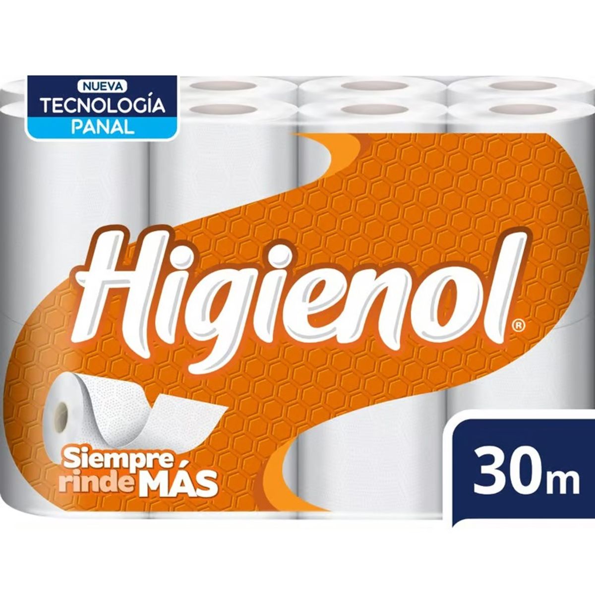 HIGIENOL - Papel Higiénico Higienol 30m Doble Hoja Bolsa 16 Und