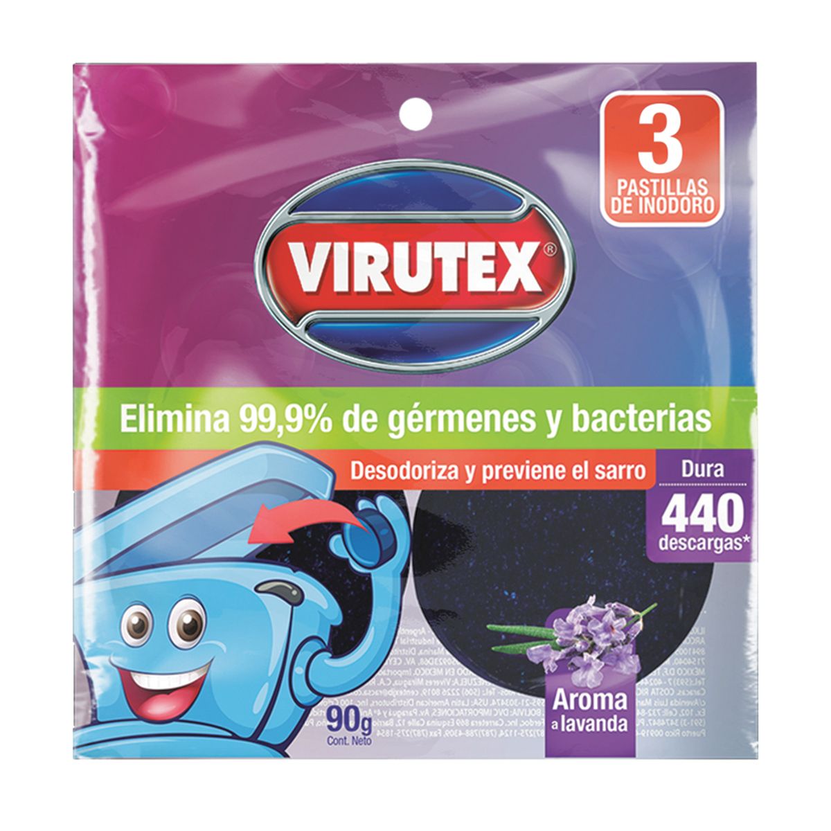VIRUTEX - Pastillas para Inodoro Virutex Aroma Lavanda Empaque 3 Und