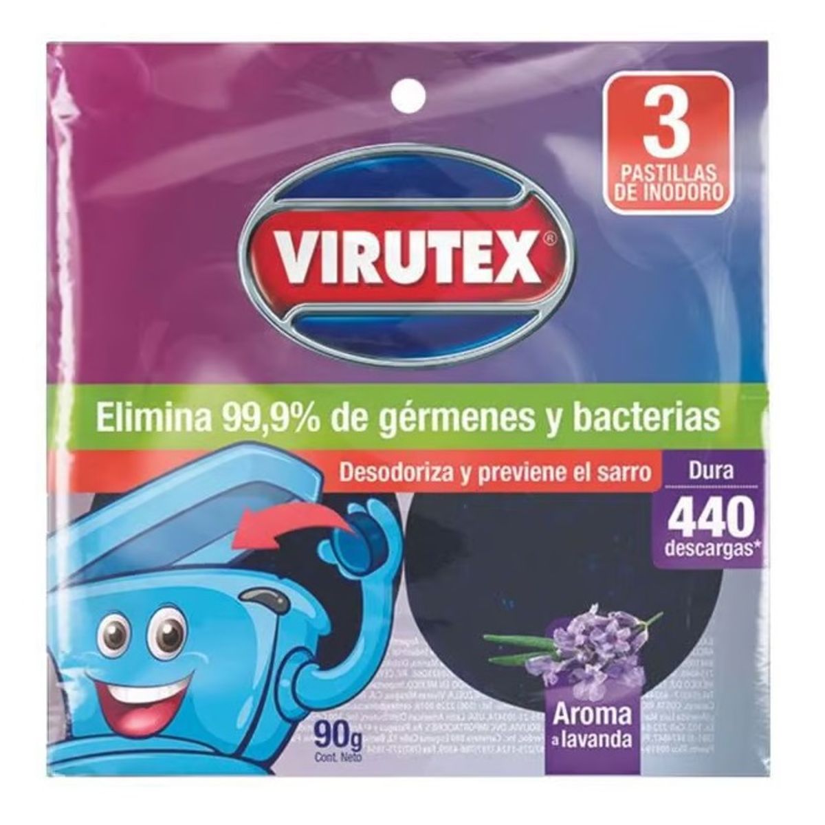 VIRUTEX - Pastillas para Inodoro Virutex Aroma Lavanda Empaque 3 Und