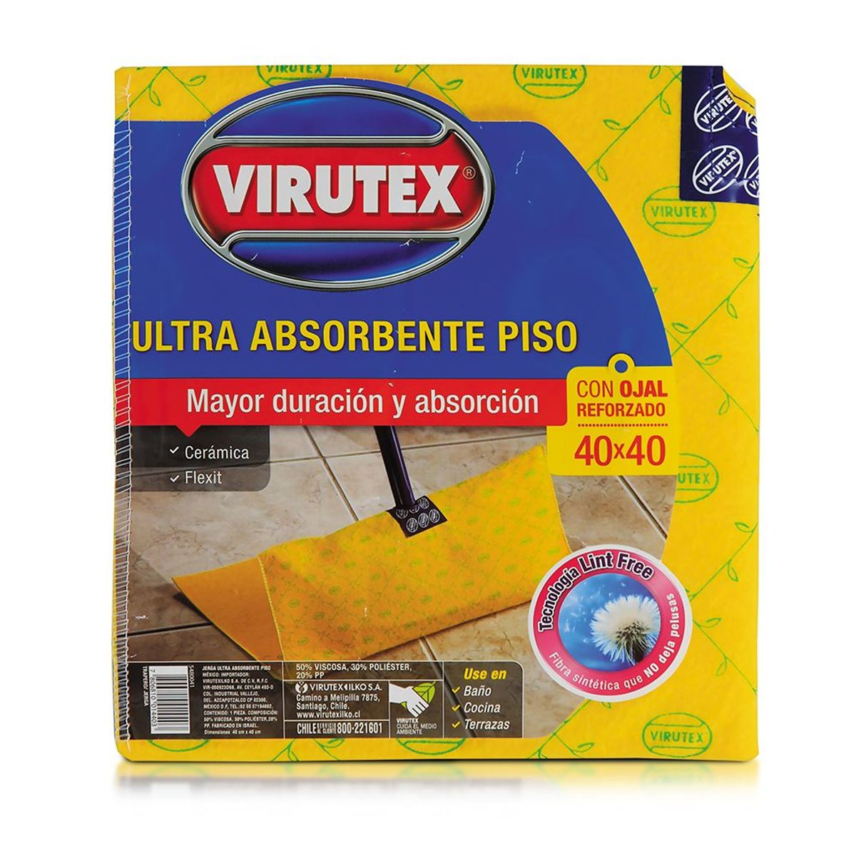 VIRUTEX - Trapero Ultra Absorbente Clásica con Ojal