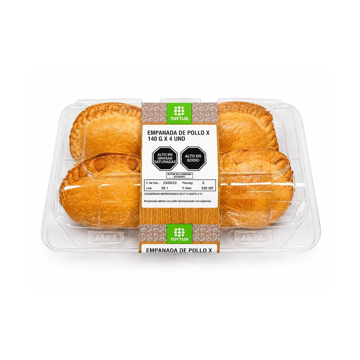 TOTTUS - Empanada de Pollo Tottus Empaque 4 Und
