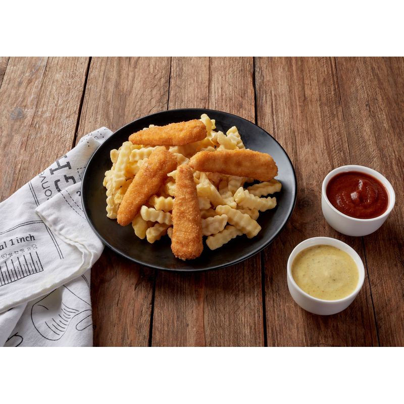 TOTTUS - Chicken Fingers x 4 + Papas Onduladas