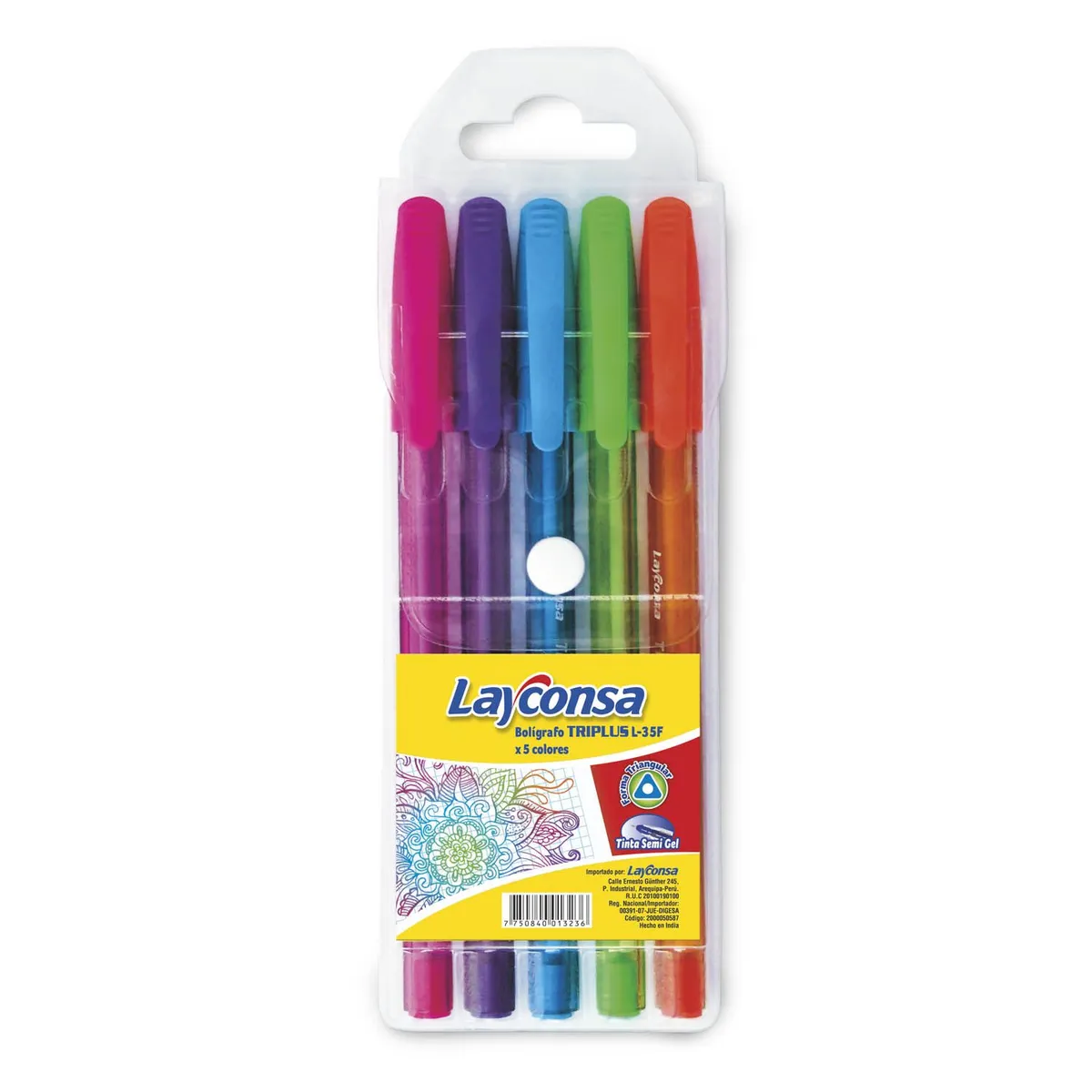 LAYCONSA - Lapiceros Layconsa Escolar Color L-35F Estuche 5