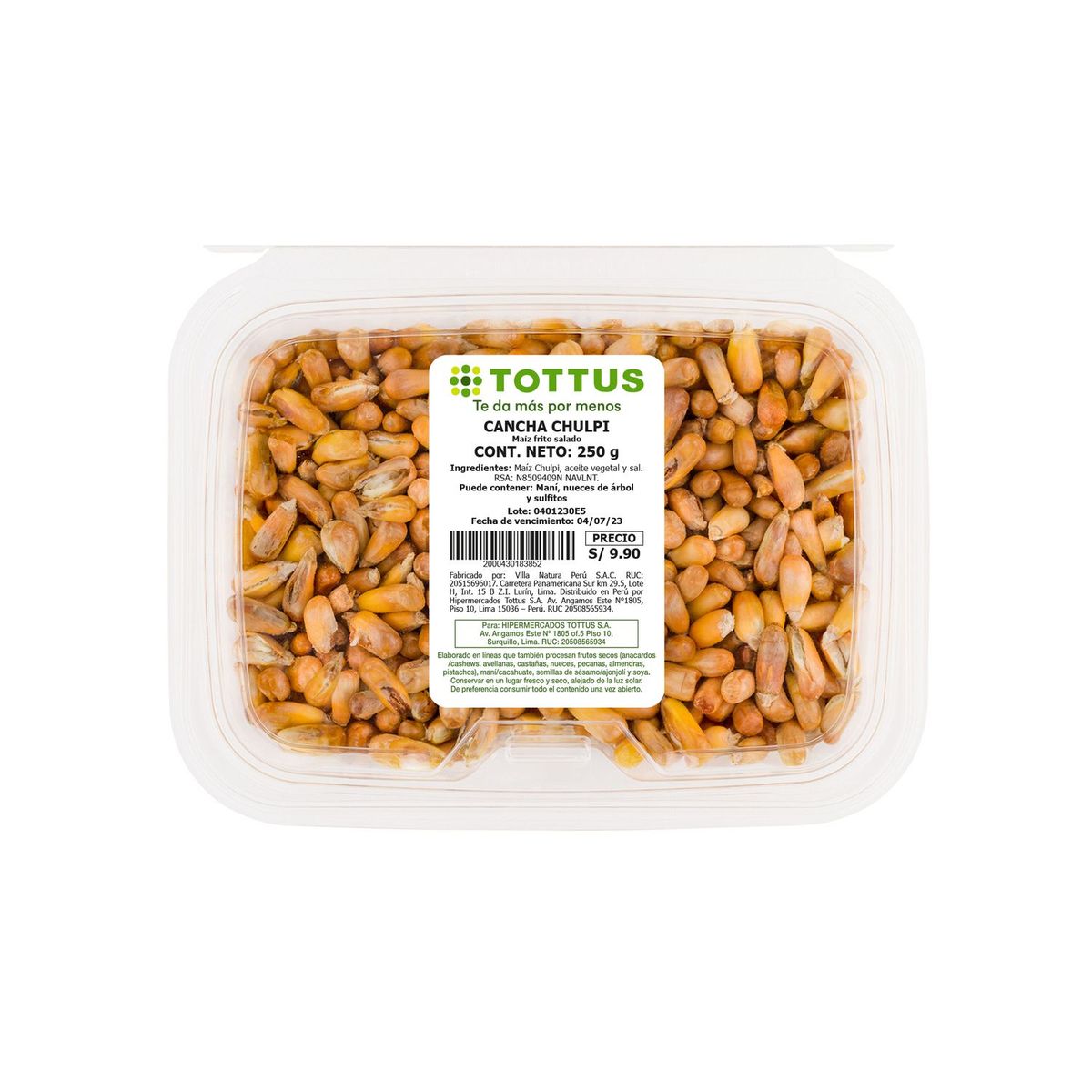 TOTTUS - Cancha Chulpi Salada Tottus Envase 250 g