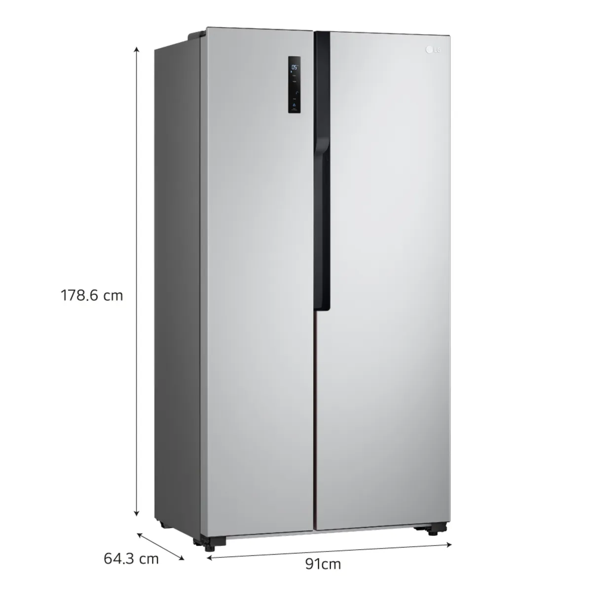 LG - Refrigeradora LG LS51BPP 508L Side by Side No Frost Plateada