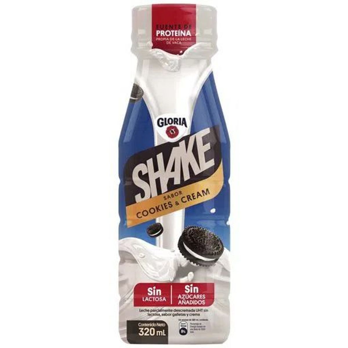 GLORIA - Leche UHT Gloria Shake Cookies & Cream Botella 320 mL