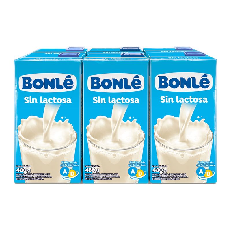 BONLE - Mezcla Láctea Bonlé Sin Lactosa Sixpack Caja 480 g
