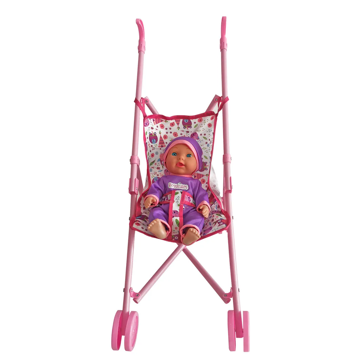 BOSTECITOS - Muñeca de 28 cm con Coche