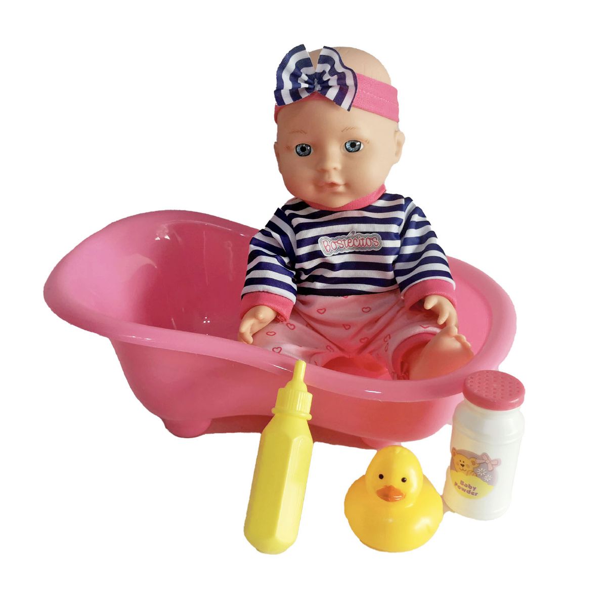 BOSTECITOS - Muñeca con Bañera 28 cm