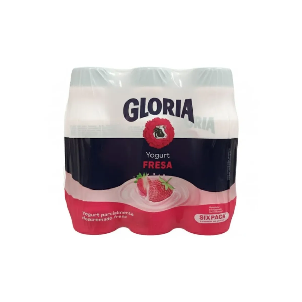 GLORIA - Yogurt Gloria Fresa Sixpack Botella 180 g