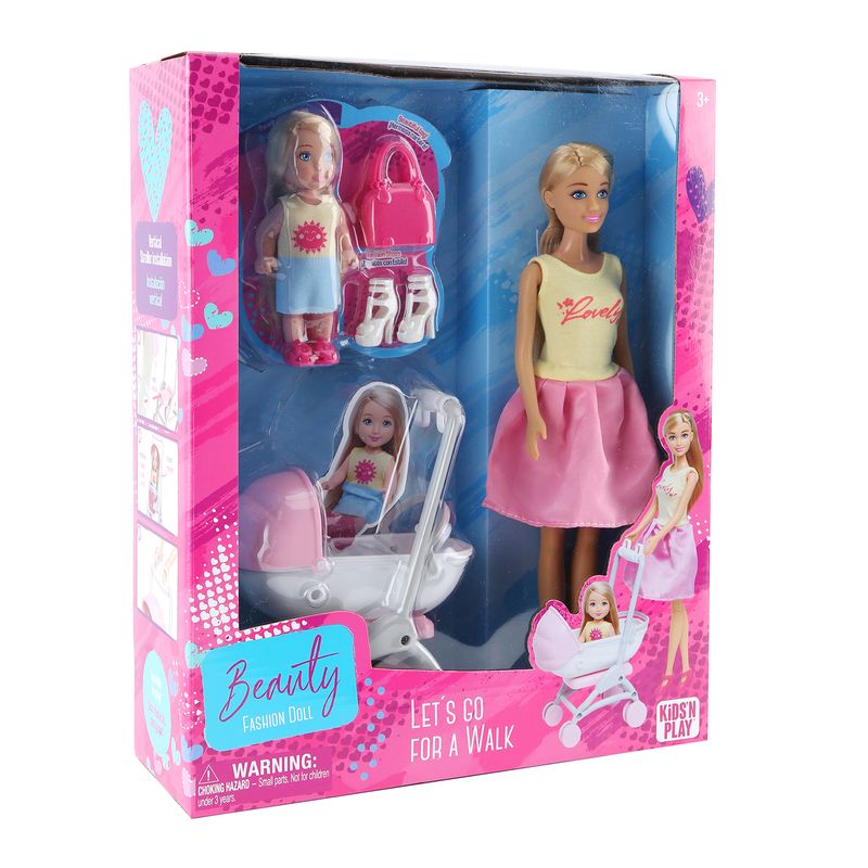 Muñeca Fashion con Coche Bebé Tottus Perú