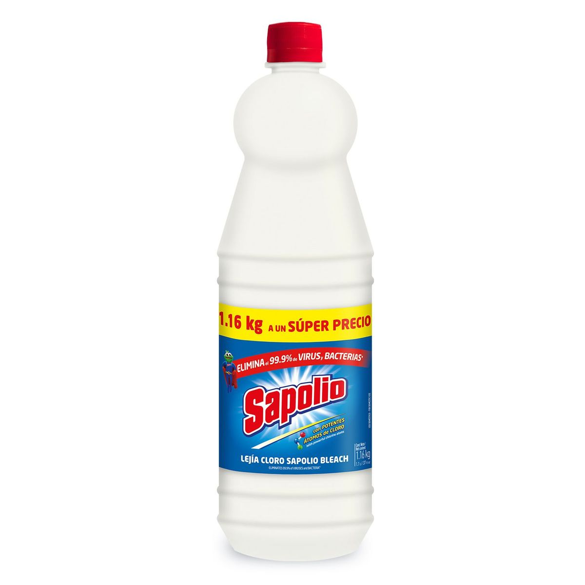 SAPOLIO - Lejía Sapolio Átomos de Cloro Botella 1.16 Kg