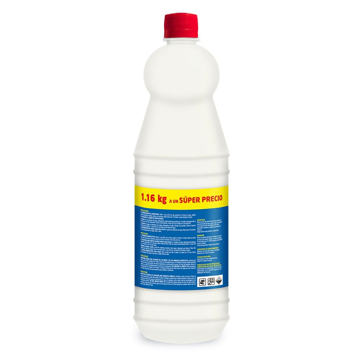 SAPOLIO - Lejía Sapolio Átomos de Cloro Botella 1.16 Kg