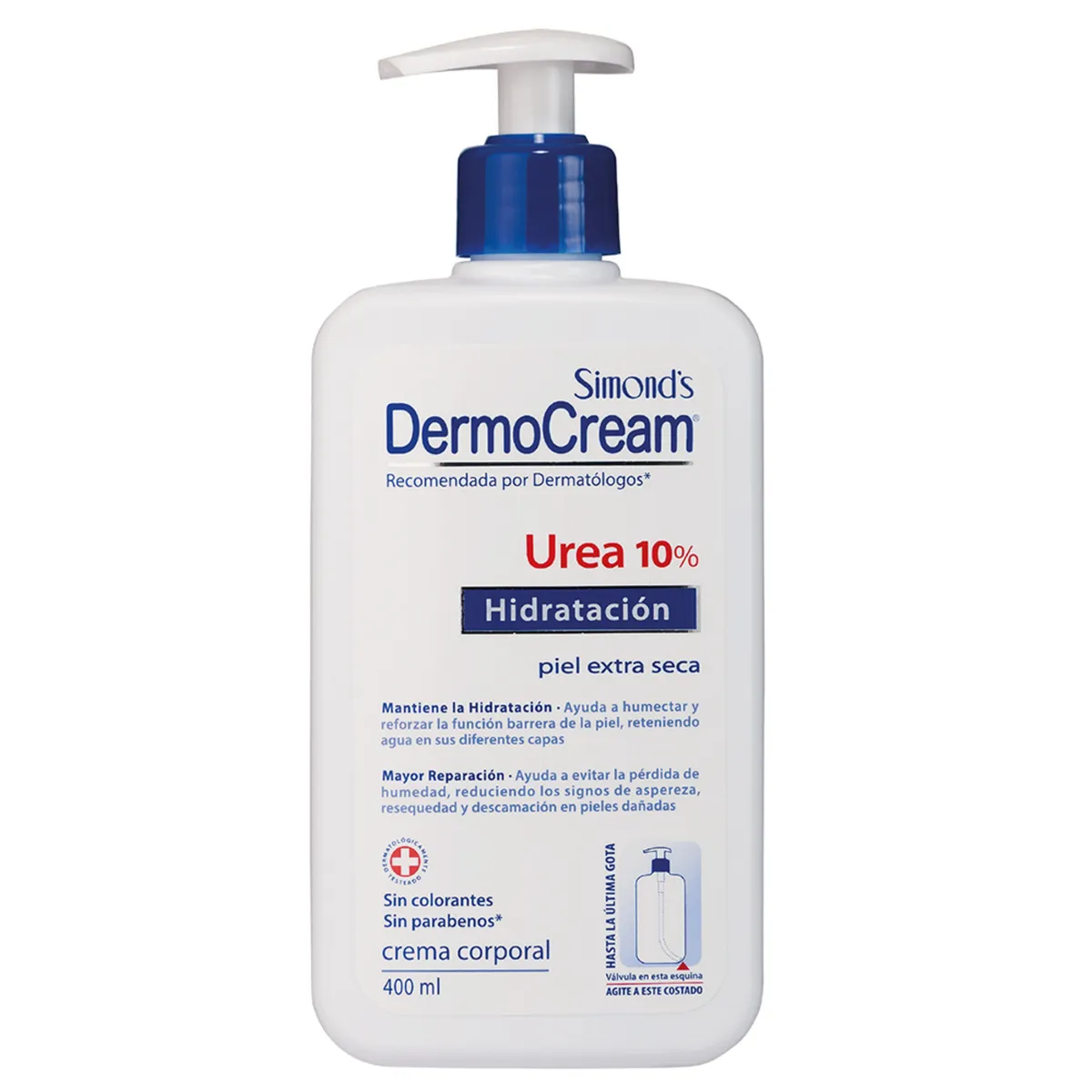 SIMONDS - Crema Corporal Dermocream Urea 10% Simonds Botella 400 mL