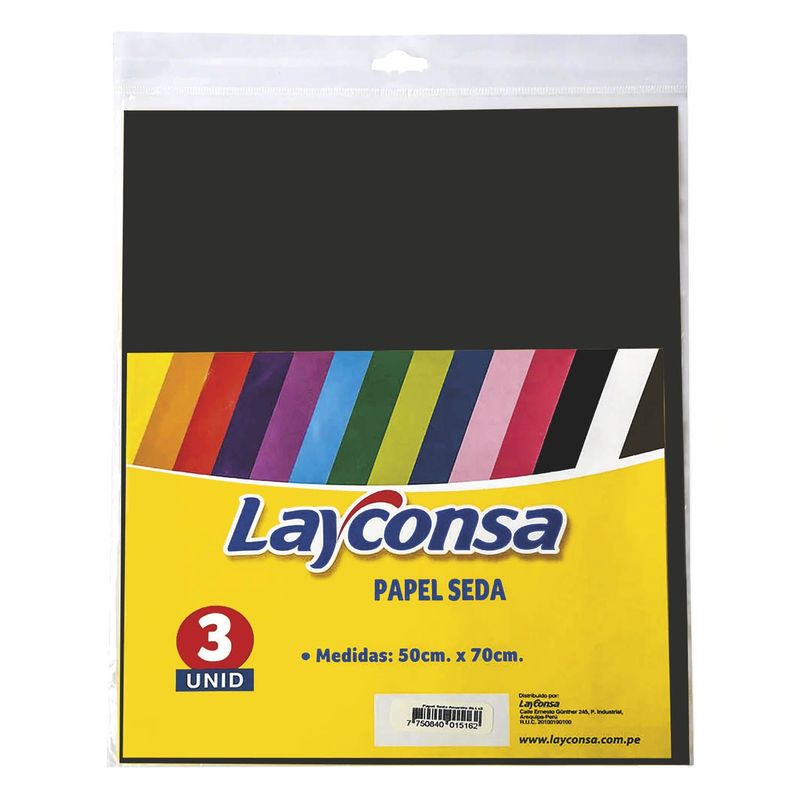 LAYCONSA - Papel Seda Negro Rllx3 Lyc