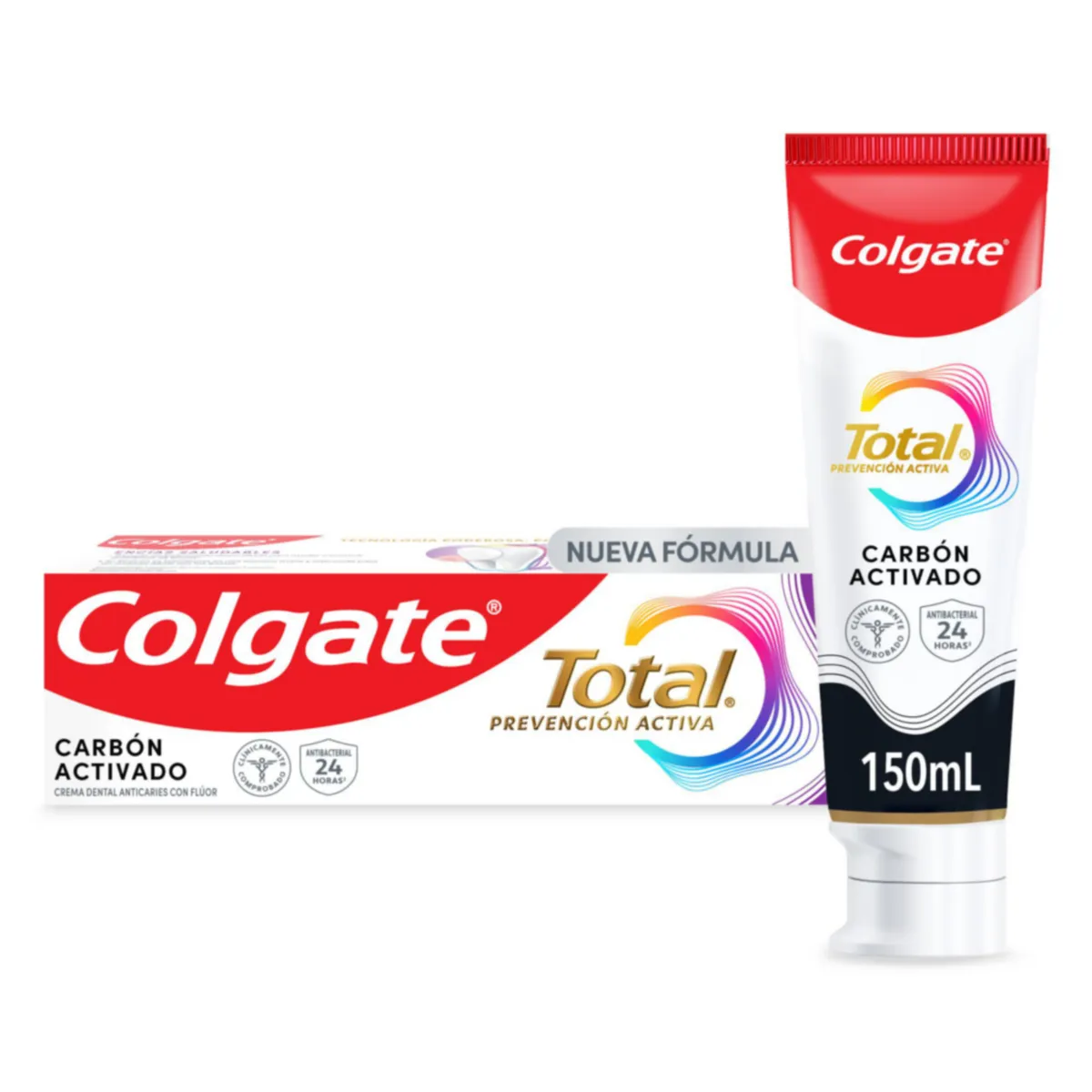 COLGATE - Pasta Dental Colgate Total Carbón Prevención Activa Envase 150 mL