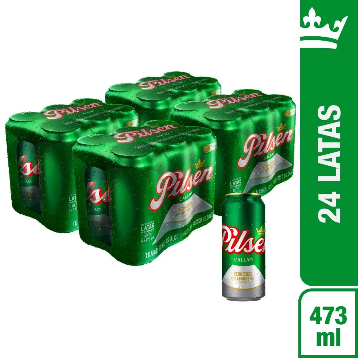 PILSEN - Cerveza Pilsen 4 Sixpack Lata 473 mL