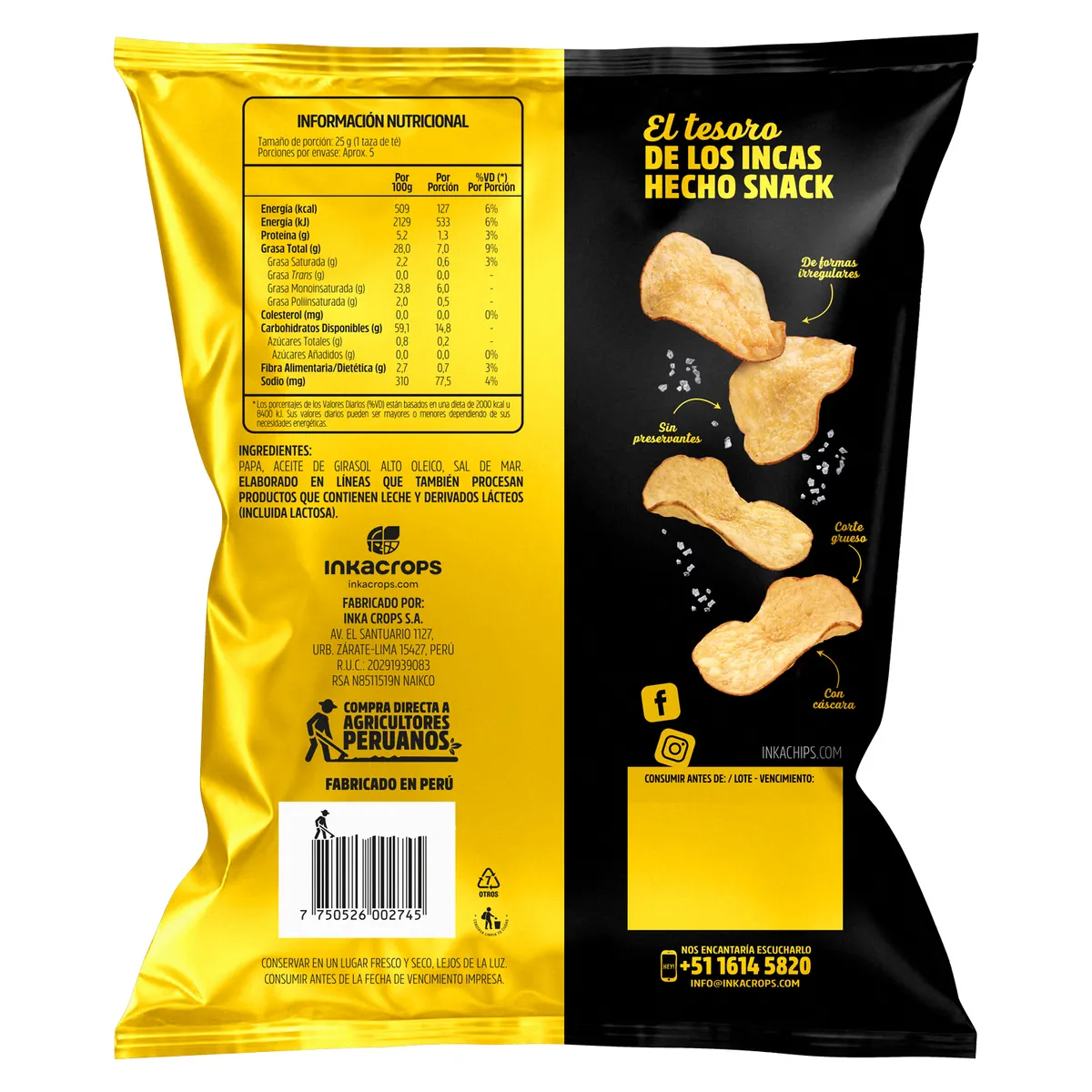 INKA CHIPS - Papa Inka Chips Ensalada Bolsa 135 g