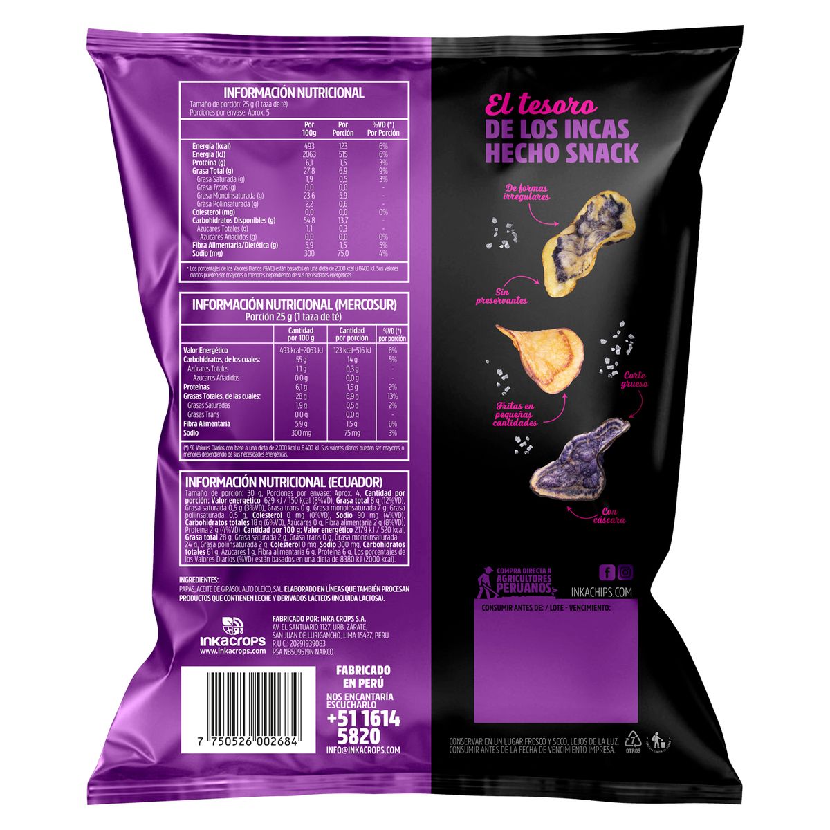 INKA CHIPS - Papa Inka Chips Nativas Bolsa 135 g